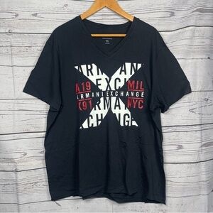 Armani Exchange Mens T shirt V neck Navy Size XXL
